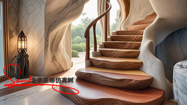 杭州室內水泥仿木樓梯每處細節都充滿設計感 讓人舍不得移開眼