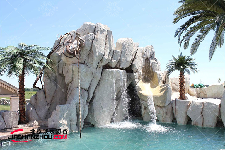 人工假山瀑布.jpg 人工假山瀑布