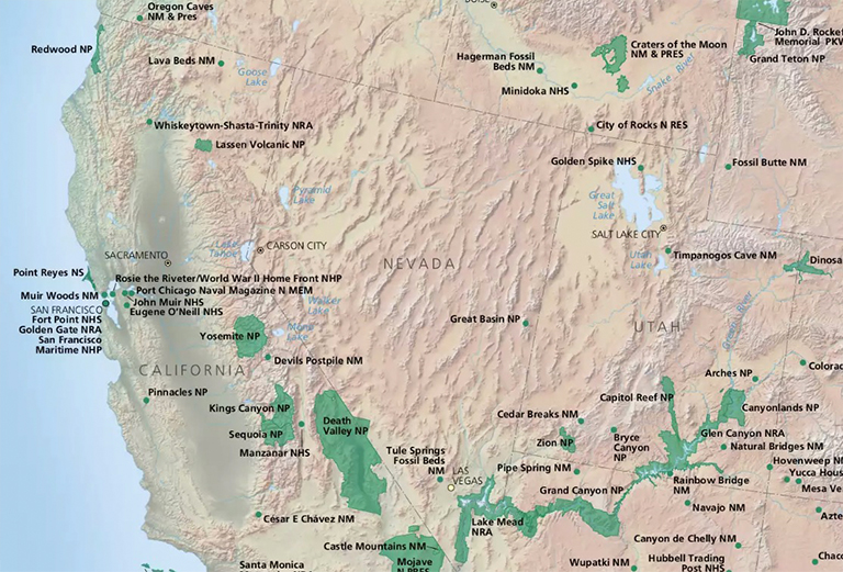 內華達州國家公園的NPS地圖.jpg 內華達州國家公園的NPS地圖