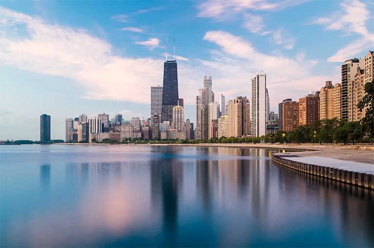 美國,伊利諾伊州,芝加哥,城市天際線和密歇根湖.jpg 美國,伊利諾伊州,芝加哥,城市天際線和密歇根湖