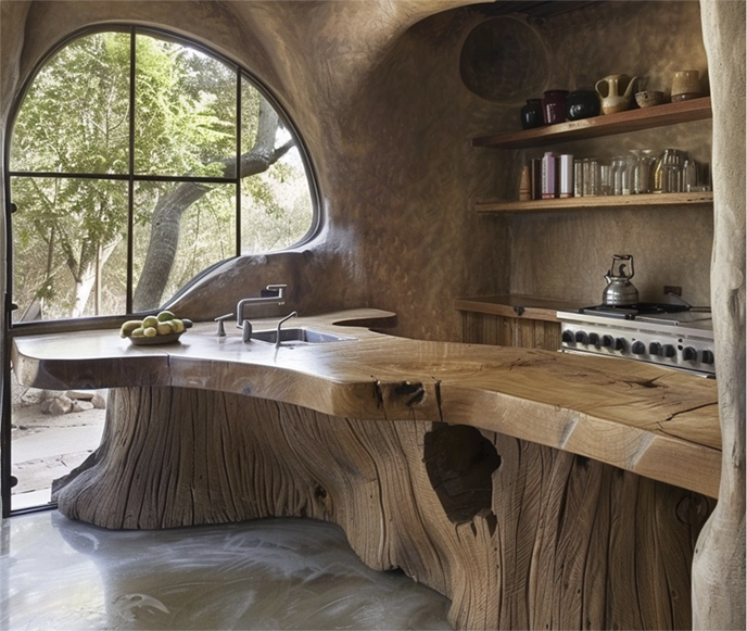 水泥仿木藝術餐廳