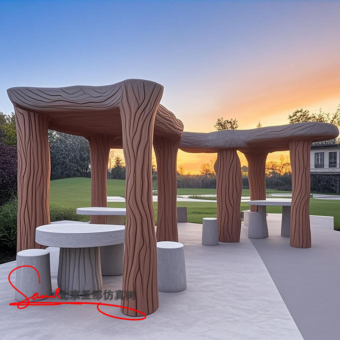 水泥仿木花架.jpeg 水泥仿木花架