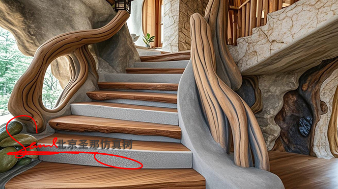 水泥仿木臺階.jpeg 水泥仿木臺階