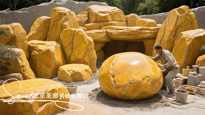 黃蠟石假山