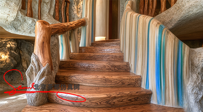 水泥仿木樓梯.jpg 水泥仿木樓梯